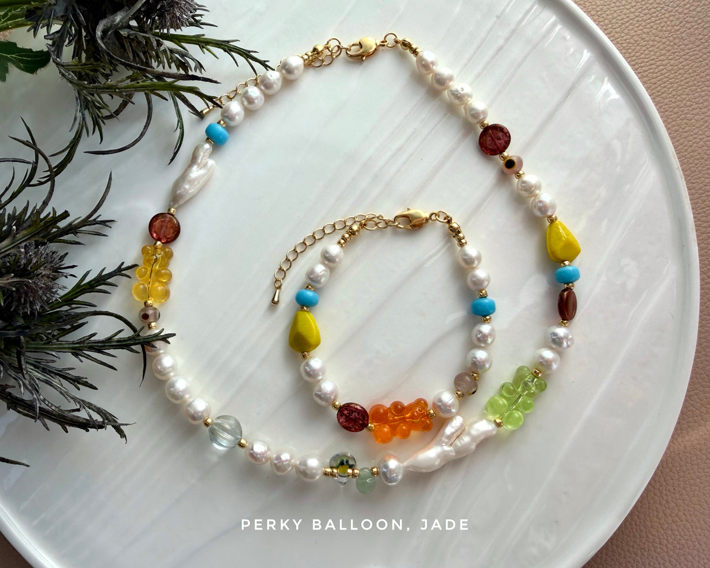 Jade necklace bracelet