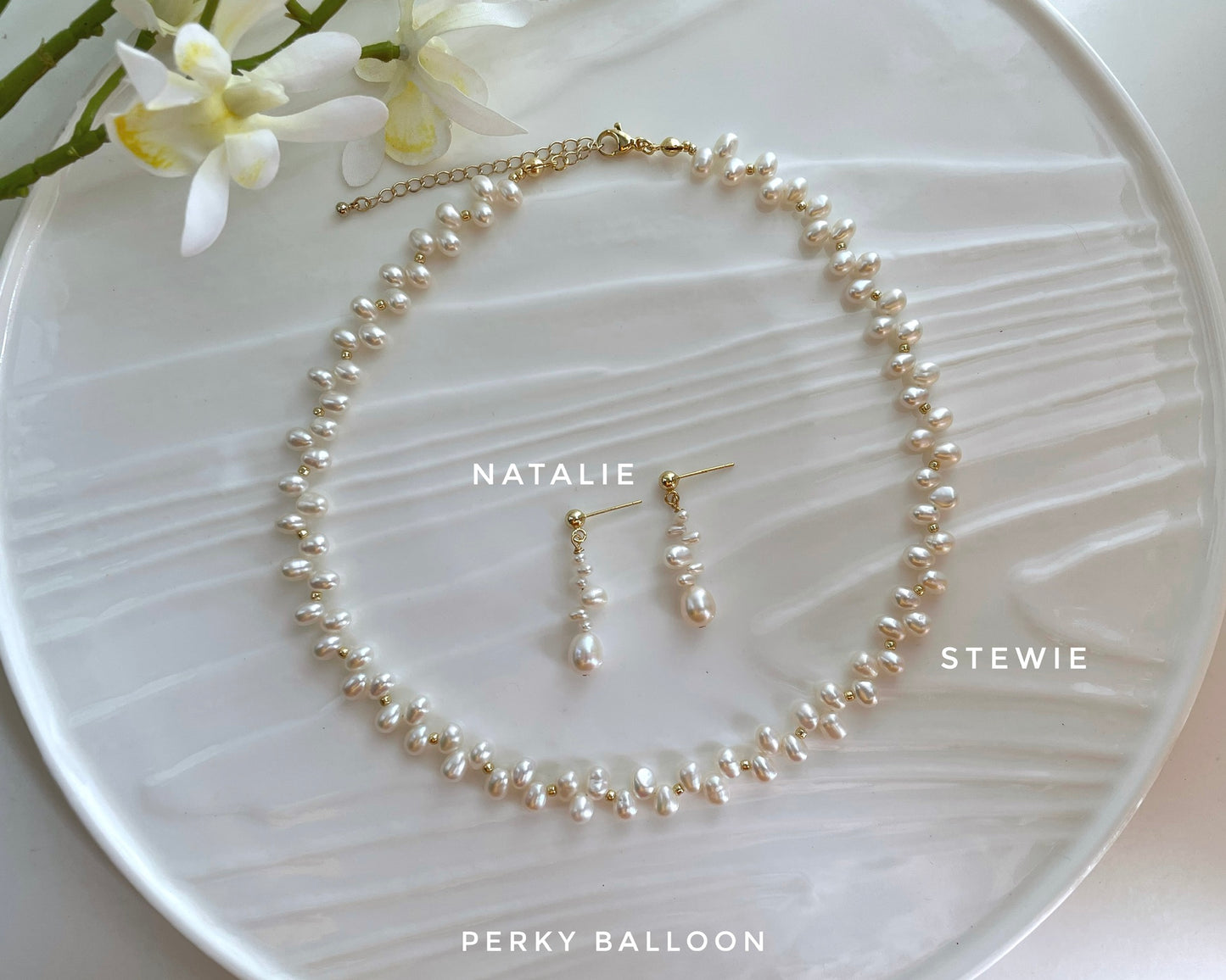 Stewie Natalie necklace earrings