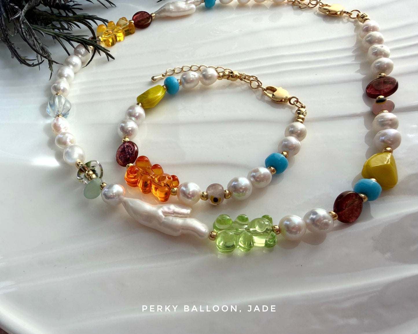 Jade necklace bracelet