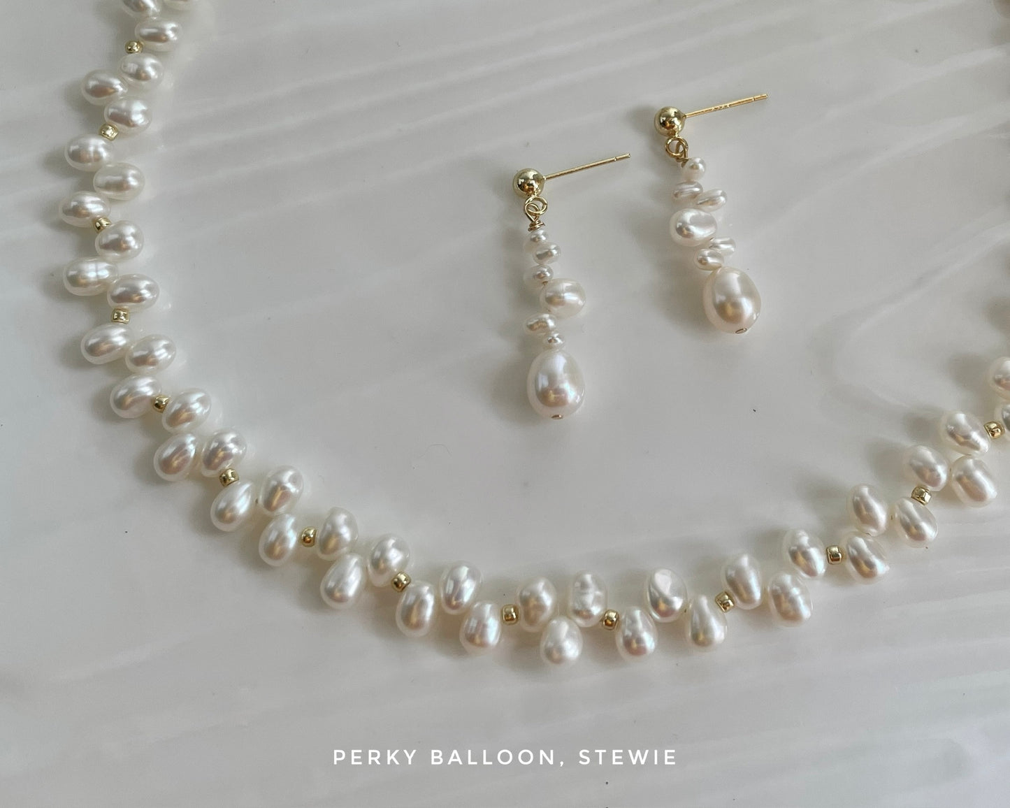 Stewie necklace earrings